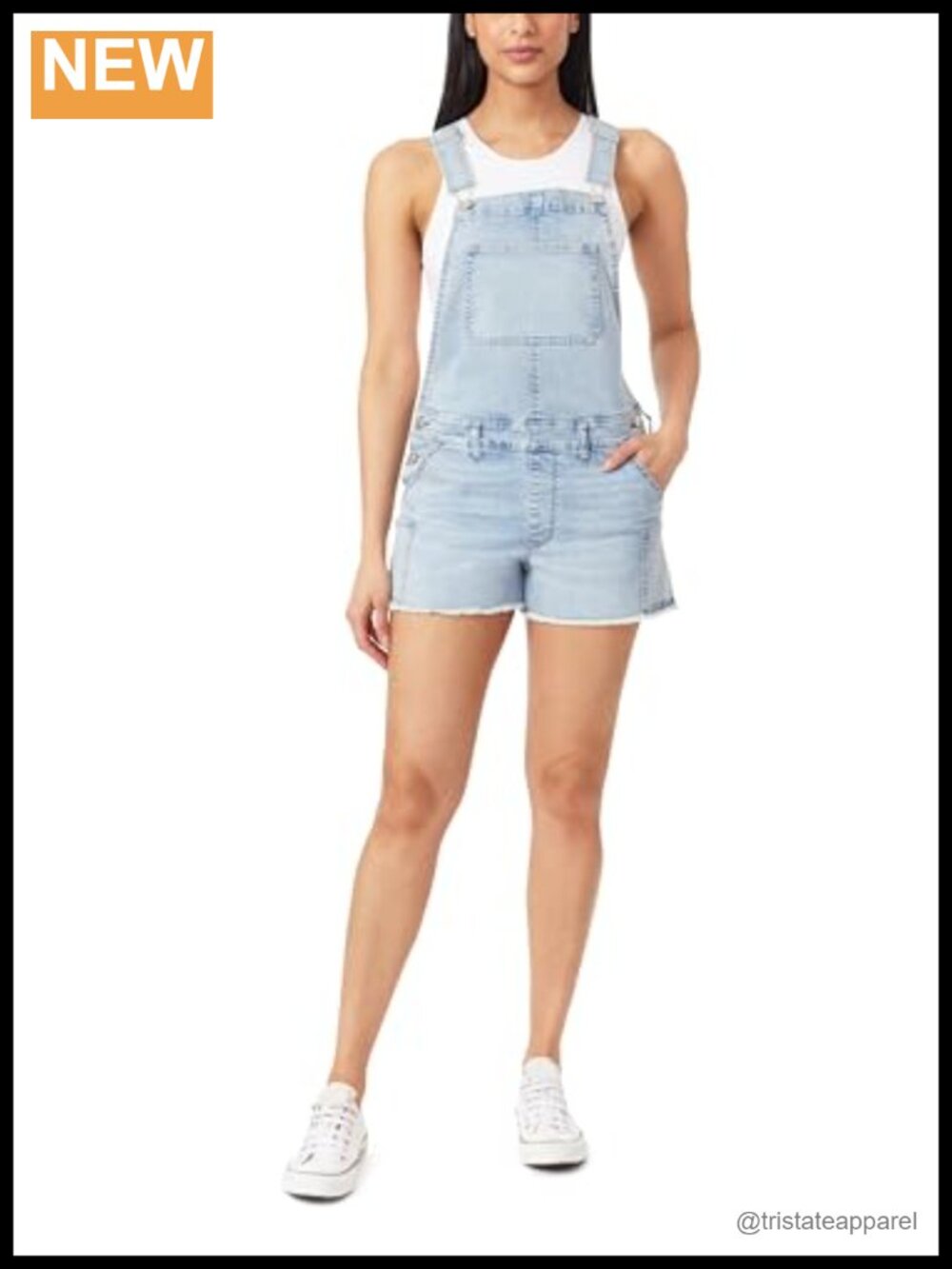 Soft Denim Shortalls Adjustable Straps Functional Pockets